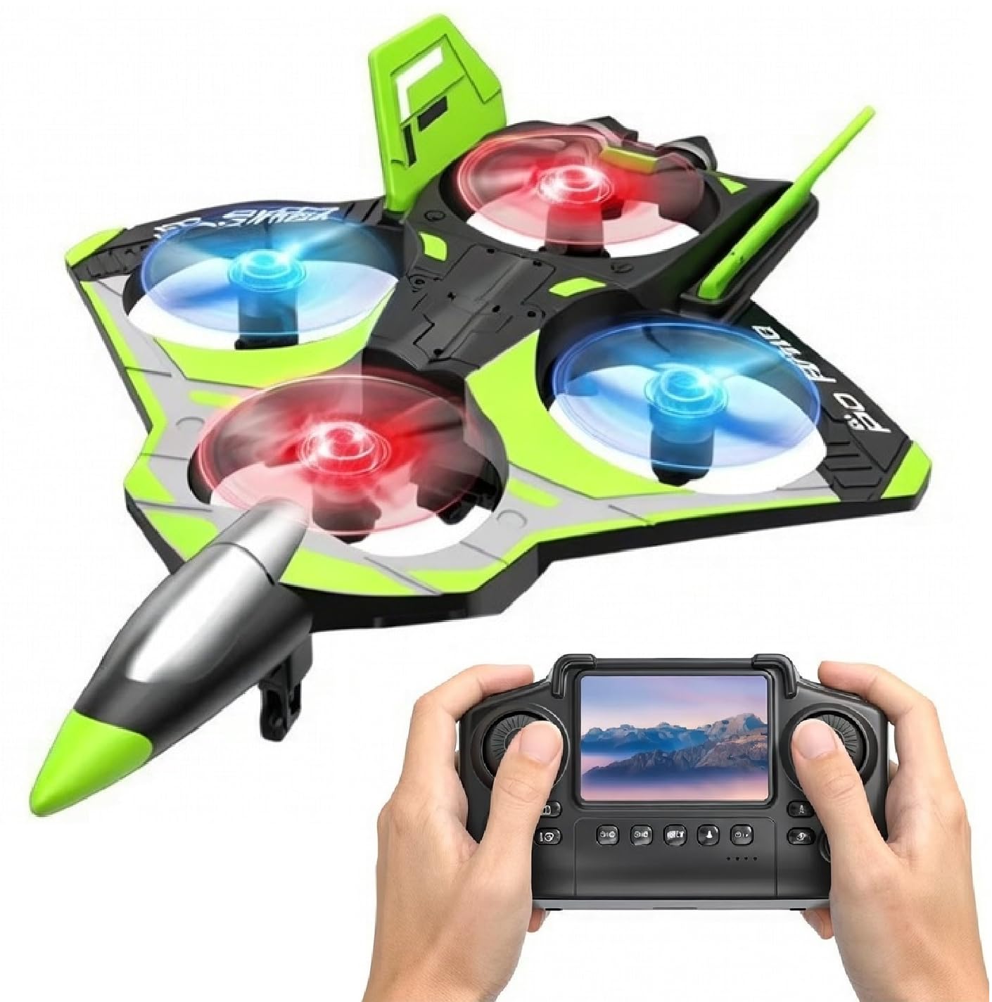 2.4GHz RC Combat Aircraft with HD Camera & Screen Controller – LED Fighter Drone