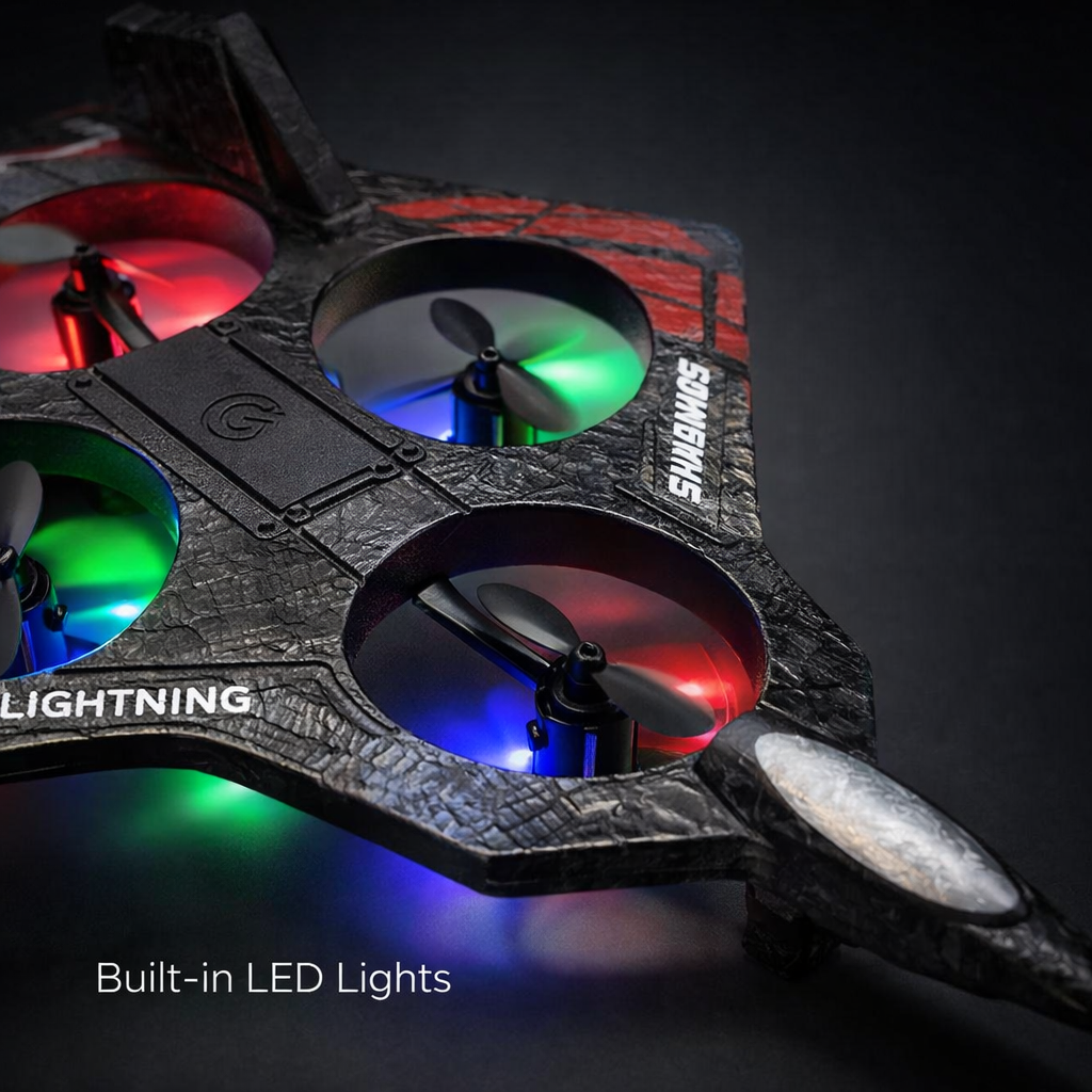 Speed Cyclone 2.4GHz RC Aircraft – 4 Channel Remote Control Plane with 360° Flip, One-Key Takeoff & LED Lights