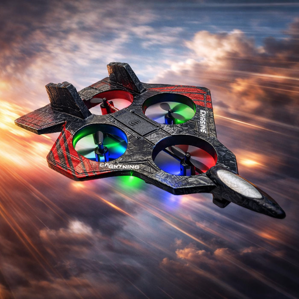 Speed Cyclone 2.4GHz RC Aircraft – 4 Channel Remote Control Plane with 360° Flip, One-Key Takeoff & LED Lights
