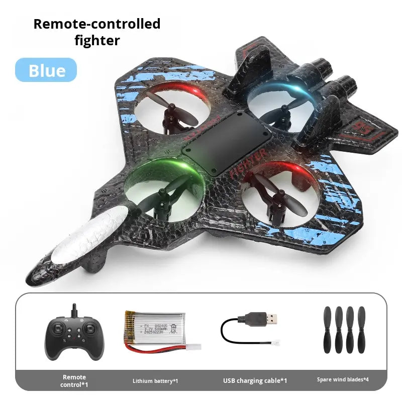 Speed Cyclone 2.4GHz RC Aircraft – 4 Channel Remote Control Plane with 360° Flip, One-Key Takeoff & LED Lights