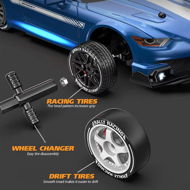 1:24 Drift Racing RC Car – 2.4GHz High-Speed Sports Machine with LED Lights & Drift Tires