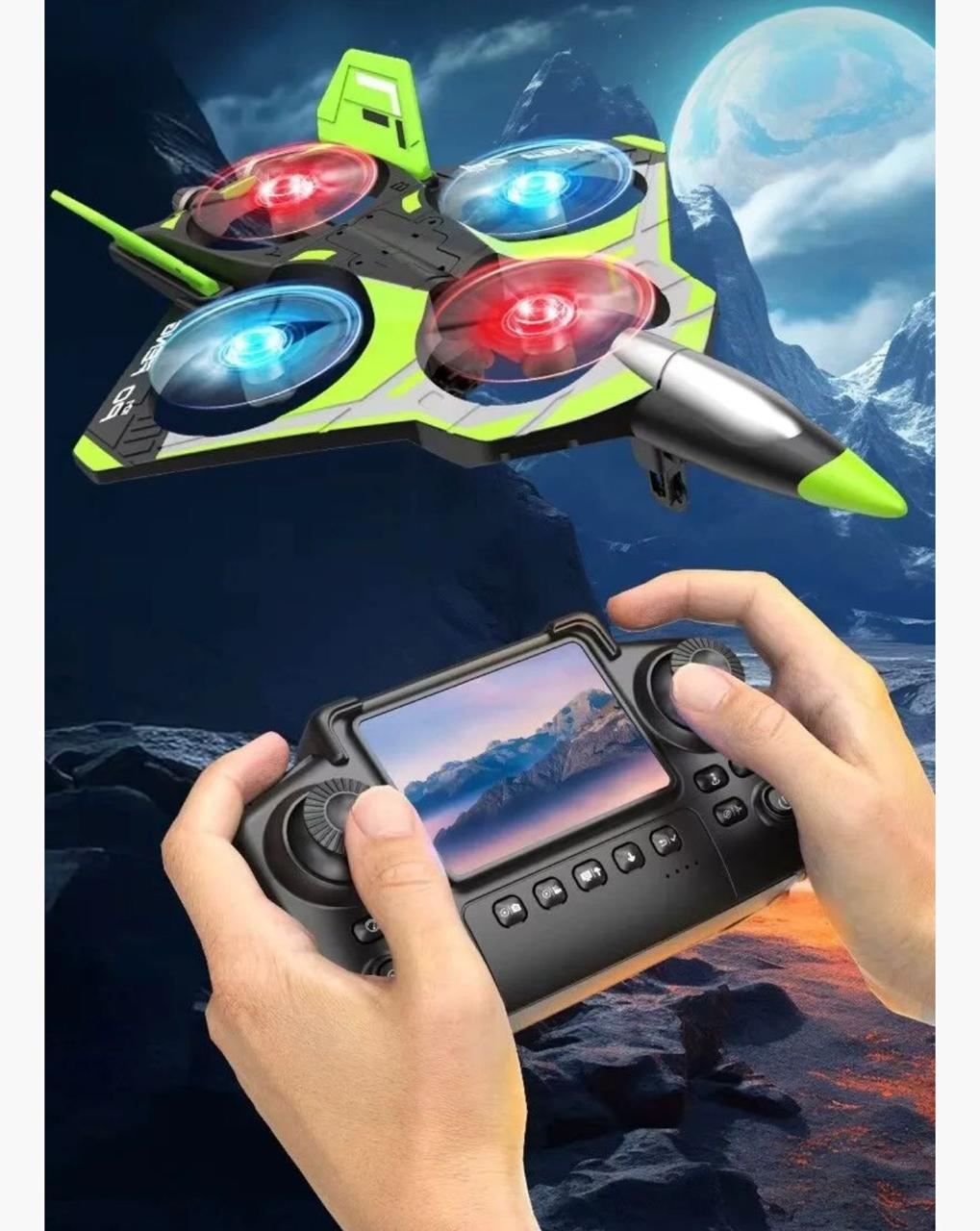 2.4GHz RC Combat Aircraft with HD Camera & Screen Controller – LED Fighter Drone