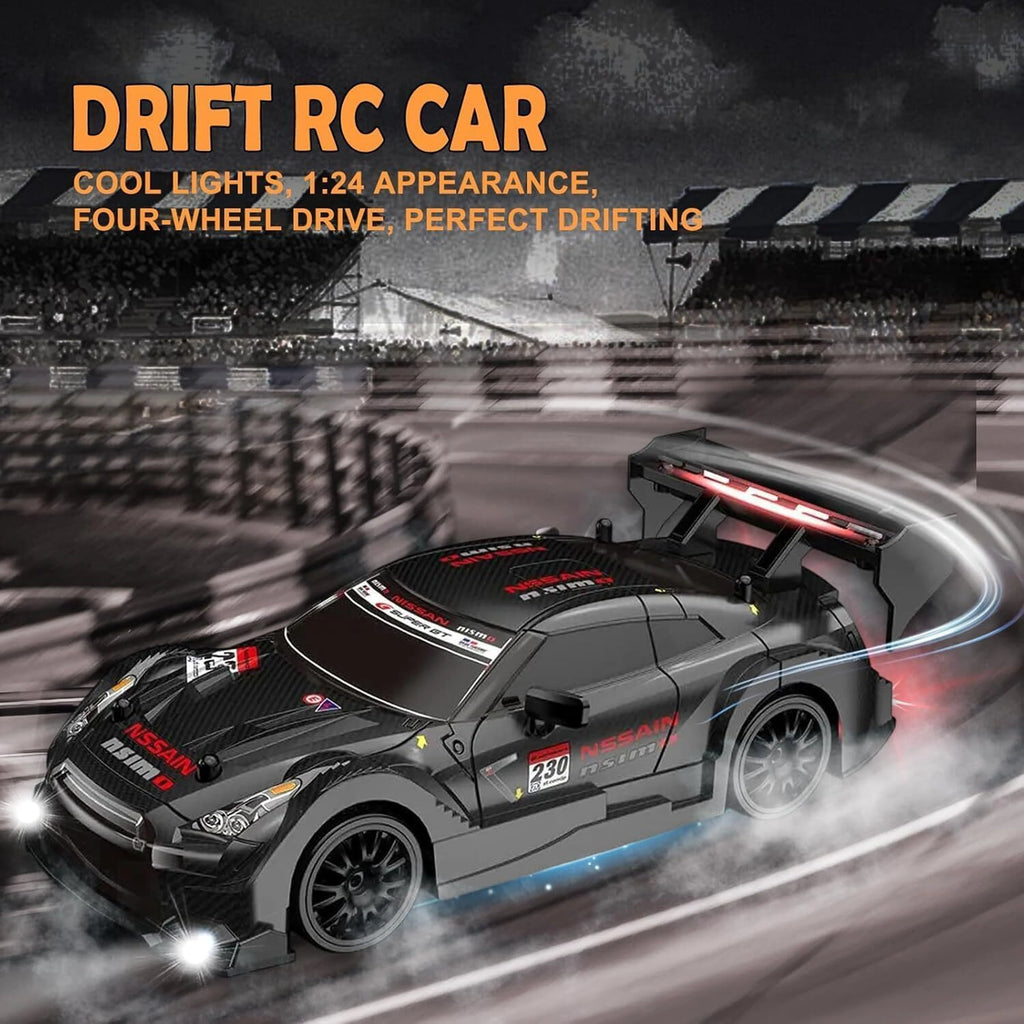 1:24 Drift Racing RC Car – 2.4GHz High-Speed Sports Machine with LED Lights & Drift Tires
