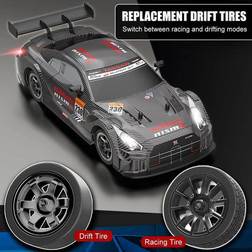 1:24 Drift Racing RC Car – 2.4GHz High-Speed Sports Machine with LED Lights & Drift Tires